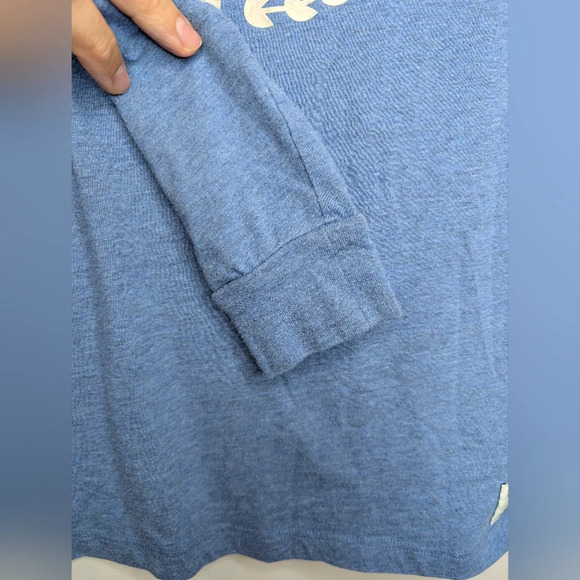 Roots Blue Long Sleeve White Logo Top XS  Woman - Picture 9 of 9